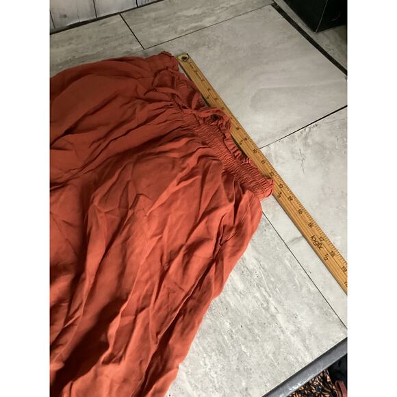 California Birds of Paradise Tina Pants Women Gingerbread Wide Leg Size Medium - Picture 3 of 4